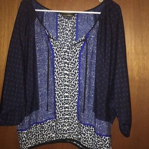 NBW Express 3/4 Sleeve Patterned Top